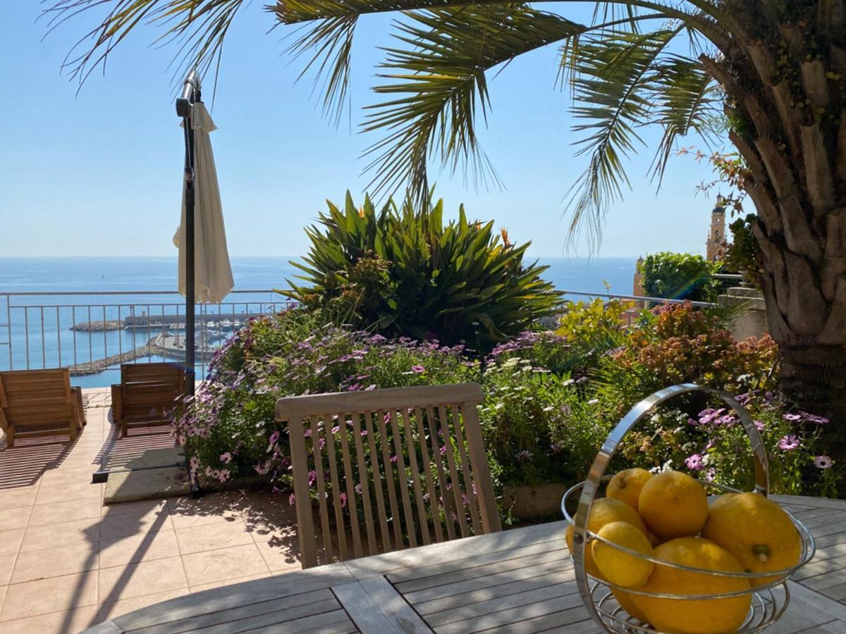Villa L'Ensoleillee Vue Panoramique Mer, 250 M De La Plage Et Du Centre Ville Menton Kültér fotó