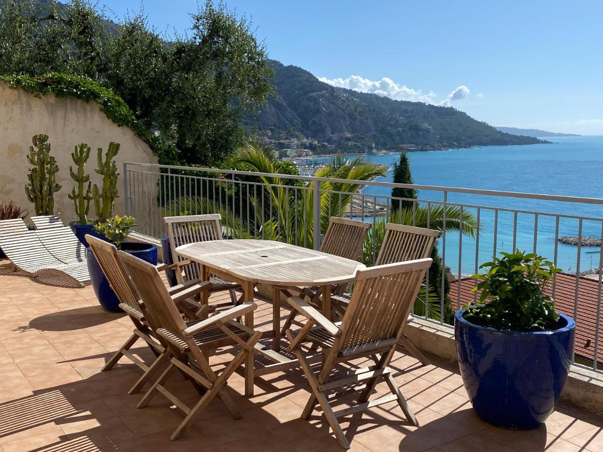 Villa L'Ensoleillee Vue Panoramique Mer, 250 M De La Plage Et Du Centre Ville Menton Kültér fotó
