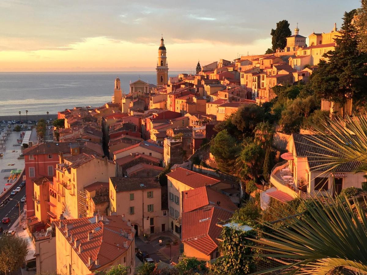 Villa L'Ensoleillee Vue Panoramique Mer, 250 M De La Plage Et Du Centre Ville Menton Kültér fotó
